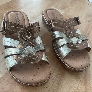 Studio Works Metallic Bronze and Silver Sandals